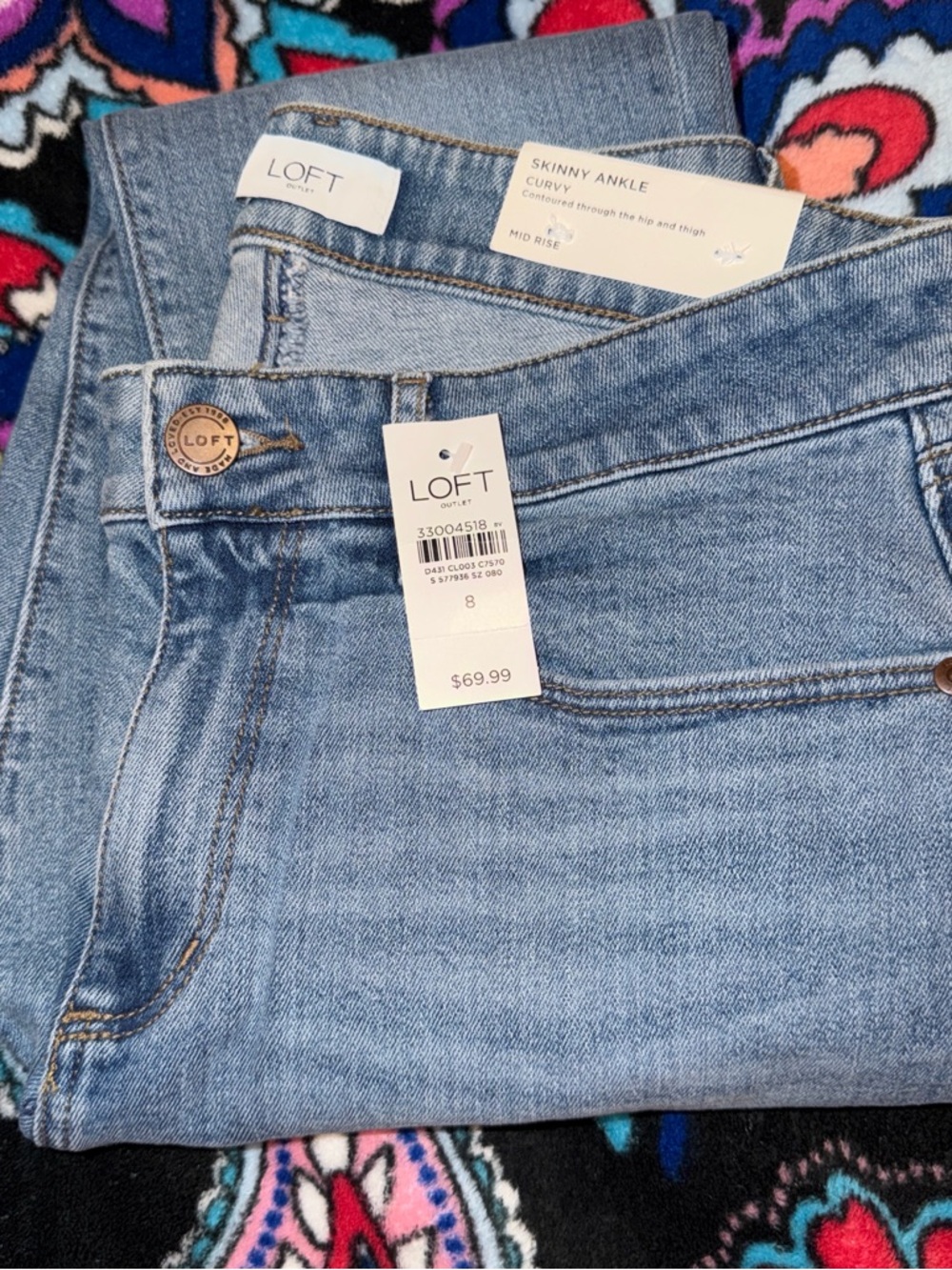 LOFT Light Blue Skinny Ankle Jeans